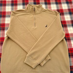 Nautica Men's Tan Quarter-Zip Sweater